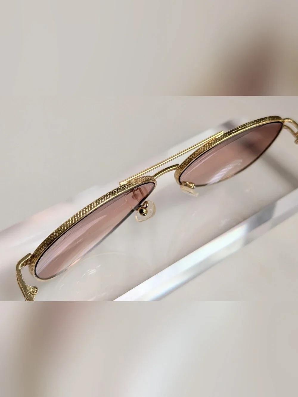 Gold Frame Pink Gradient Aviator Sunglasses